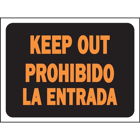 Hy-Ko Bi-Lingual Keep Out Sign 8.5" x 12.5", 10PK A03066